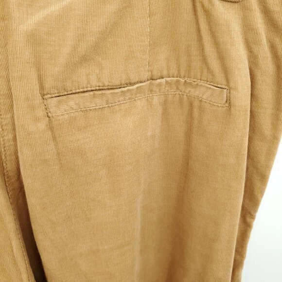 ASOS DESIGN Velvet Dad Pants in Camel 10 Tan Wide Leg Pleated High Rise - Picture 13 of 16